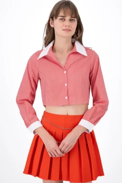 Camisa Crop Contraste