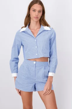 Camisa Crop Contraste