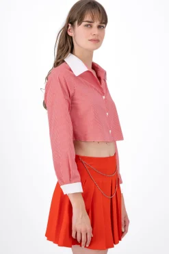 Camisa Crop Contraste