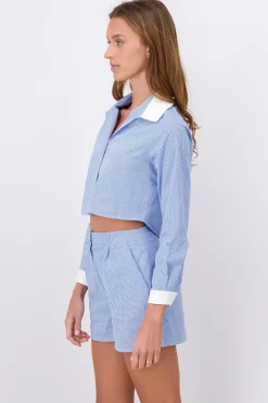 Camisa Crop Contraste