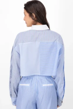 Camisa Crop Contraste Rayas