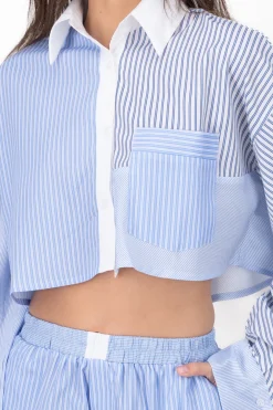 Camisa Crop Contraste Rayas