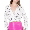 Camisa crop cruzada polka dots