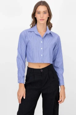 Camisa Crop De Rayas
