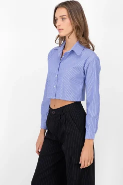 Camisa Crop De Rayas
