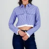 Camisa crop detalle bolsas contraste dobladillo