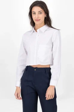 Camisa Crop Detalle Doble Bolsa