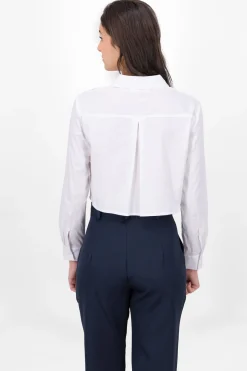 Camisa Crop Detalle Doble Bolsa