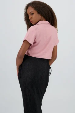 Camisa crop detalle lazo