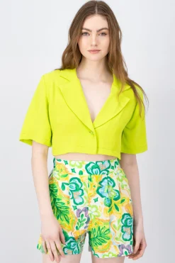 Camisa Crop Detalle Solapa