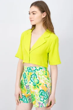 Camisa Crop Detalle Solapa