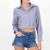 Camisa Crop Doble Bolsillo