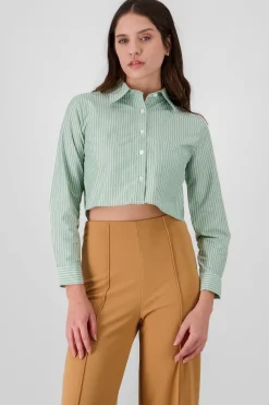 Camisa Crop Doble Bolsillo