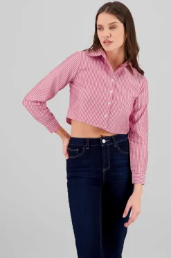 Camisa Crop Doble Bolsillo