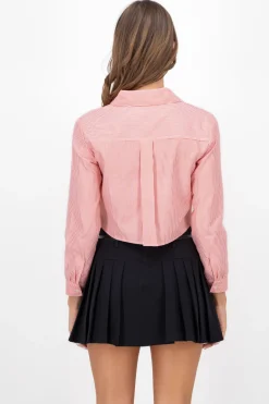 Camisa Crop Doble Bolsillo