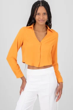 Camisa Crop Escote