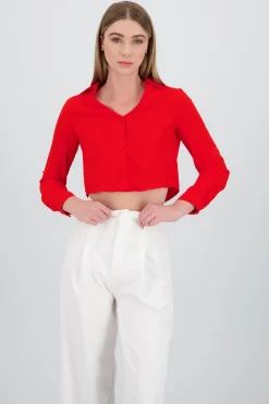 Camisa Crop Escote