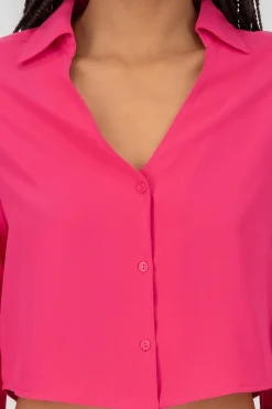 Camisa Crop Escote