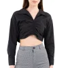 Camisa crop fruncido delantero