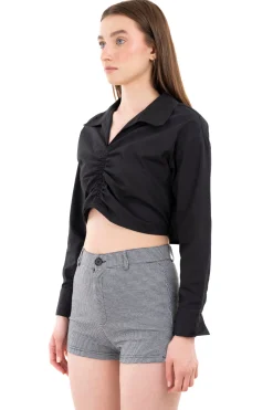 Camisa crop fruncido delantero