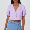 Camisa crop lisa