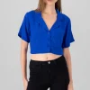 Camisa crop lisa
