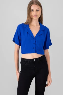 Camisa crop lisa