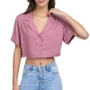 Camisa crop lisa