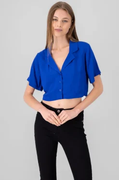 Camisa crop lisa