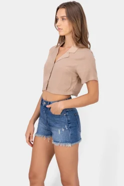 Camisa crop lisa