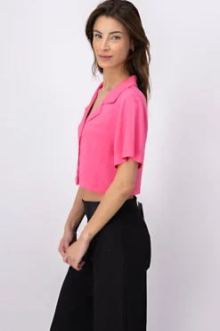 Camisa crop lisa