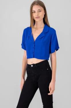 Camisa crop lisa