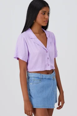 Camisa crop lisa