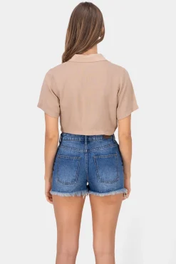Camisa crop lisa