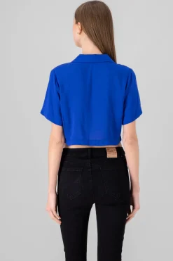 Camisa crop lisa