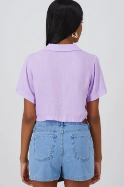 Camisa crop lisa