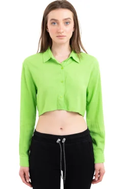 Camisa crop manga larga