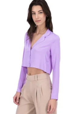 Camisa crop manga larga