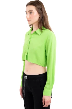Camisa crop manga larga