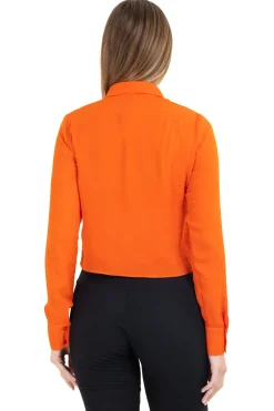 Camisa crop manga larga