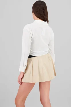 Camisa crop manga larga detalle frunce