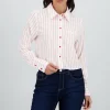 Camisa crop manga larga rayas