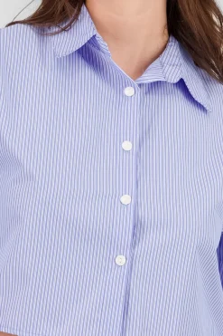 Camisa crop manga larga rayas