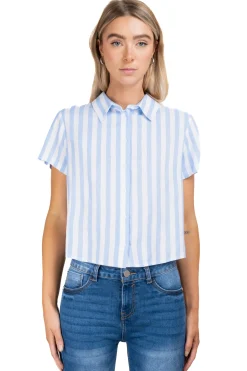 Camisa crop rayas nudo