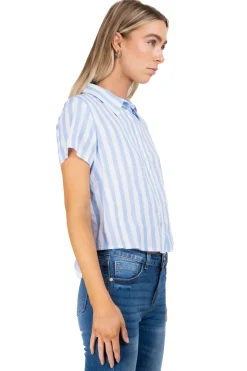 Camisa crop rayas nudo
