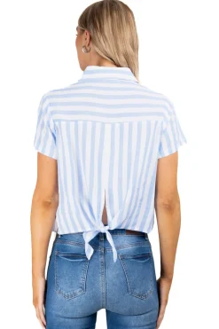 Camisa crop rayas nudo