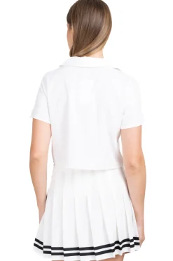 Camisa crop solapa botones