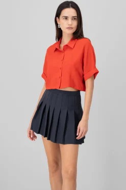 Camisa crop textura