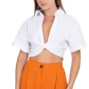 Camisa cropped nudo liso