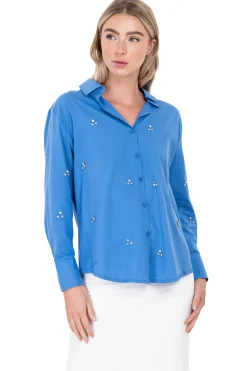 Camisa cuello solapa brillos